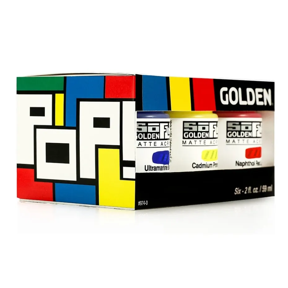 Golden SoFlat Akryl Sett 6stk – 0974 Pop