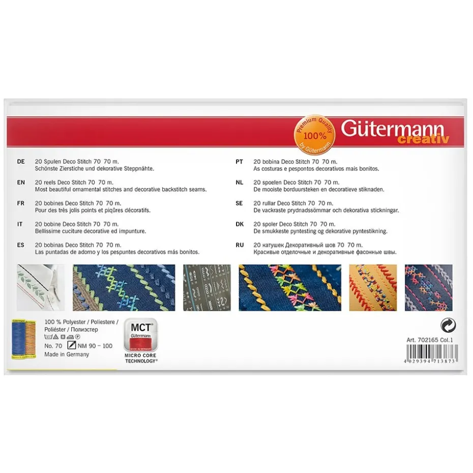 Gütermann Trådsett 702165 – Deco Stitch 70 70m 20 stk
