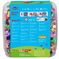 Hama Maxi Sett – Boks m/perler og brett – Peppa Gris