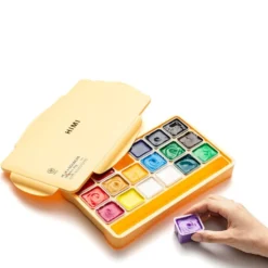 HIMI Jelly Cup Gouache Sett 18stk + 3 pensler – Gul