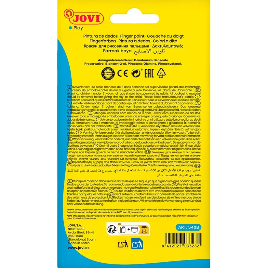 Jovi Fingermaling – 6x35ml Assorterte farger
