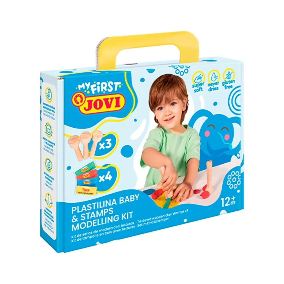 Jovi My First Plastilina – 38g – 4 farger + 3 stempel