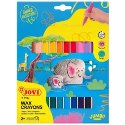 Jovi Wax Crayons fettstift – Jumbo Easy Grip – 24 farger