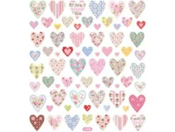 Klistremerker – Hjerter pastell m/glitter