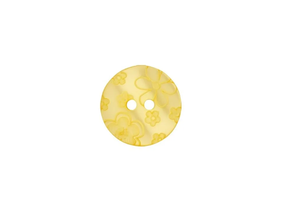 Knapp 49848 Blomster 2-hull 15mm 38 Gul