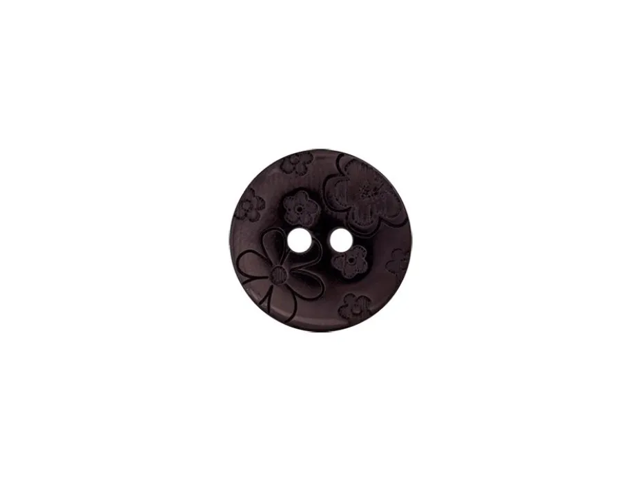 Knapp 49848 Blomster 2-hull 12mm 80 Sort