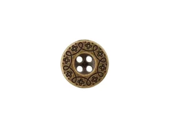 Knapp 453590 4-hull 11mm 851 Antikk messing