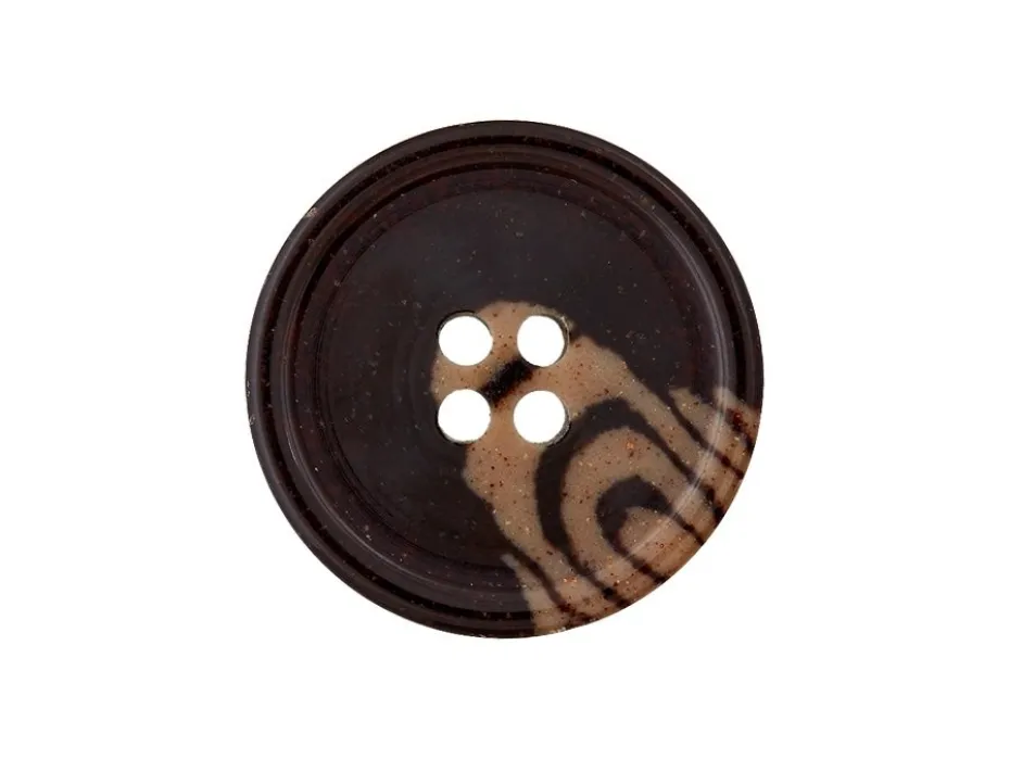 Knapp Resirkulert 453464 4-hull 15mm 22 Mørk brun