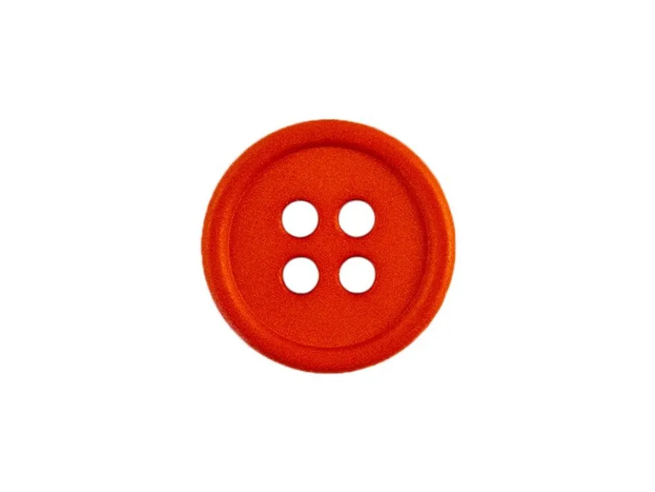 Knapp – Rund – 4-hull 18mm – Rød
