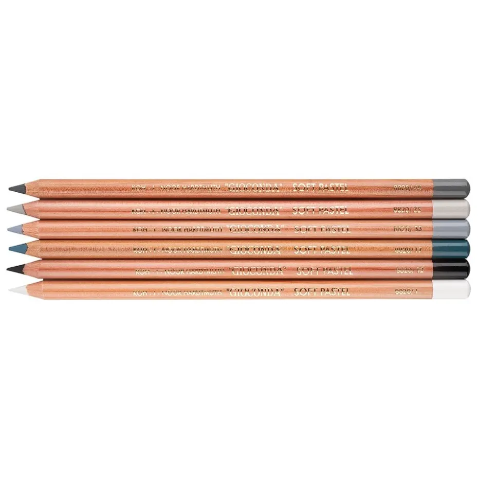 Koh-i-noor Gioconda Sett 8826 Pastellblyant 6stk – Gråtoner