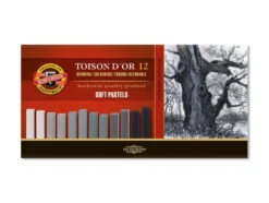 Koh-i-Noor Soft Pastellkritt Firkantet 8592 Sett – 12 Grå