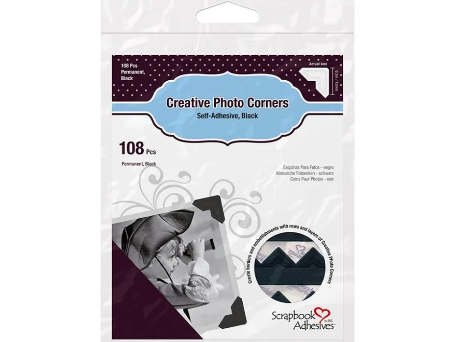 3L Photo Corners Classic 108stk – Sort