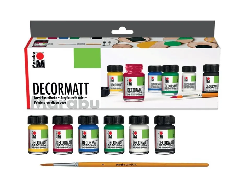 Marabu Decormatt Hobbymaling Starter Set – 6x15ml