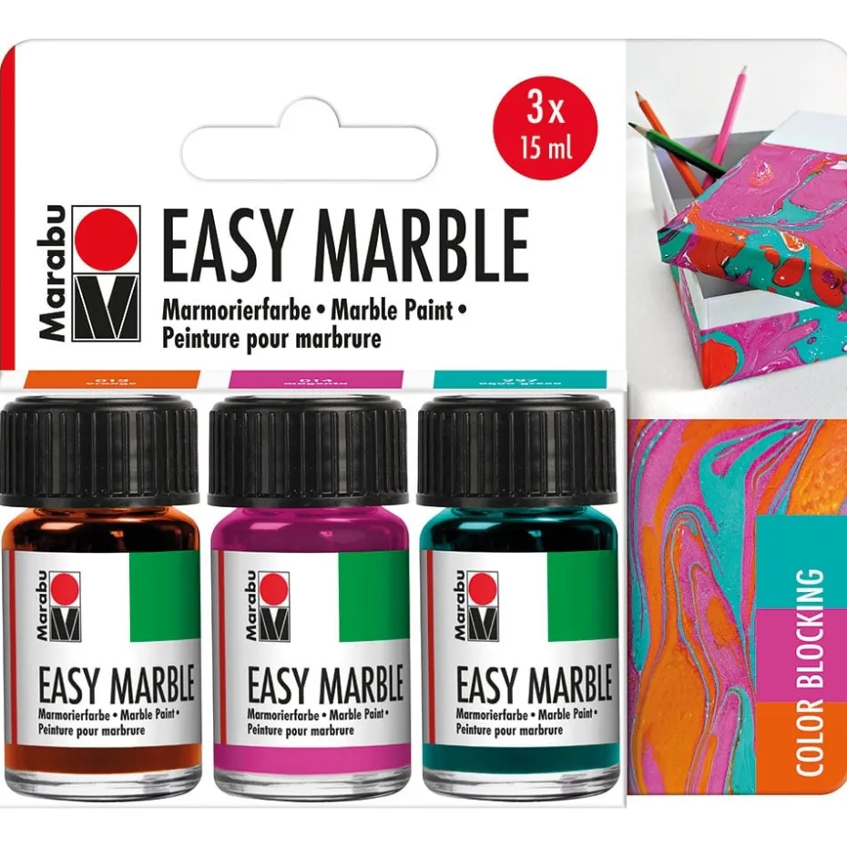 Marabu Easy Marble Set 3x15ml – Color Blocking