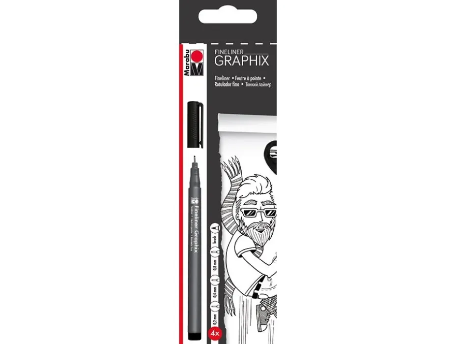 Marabu Graphix Fineliner – Black – 4stk