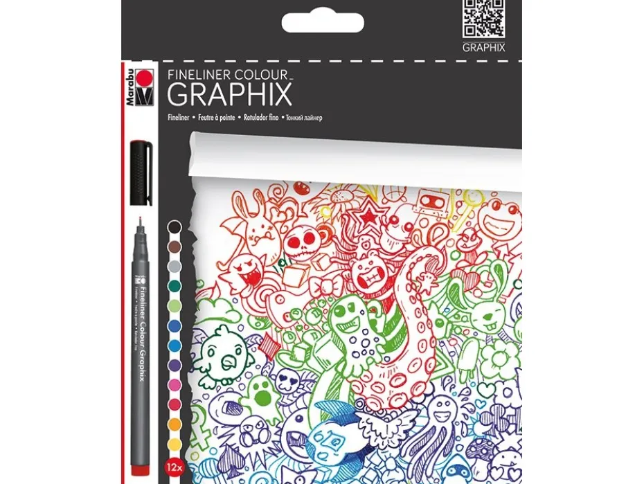 Marabu Graphix Fineliner – Colour Doodle Supreme – 12stk