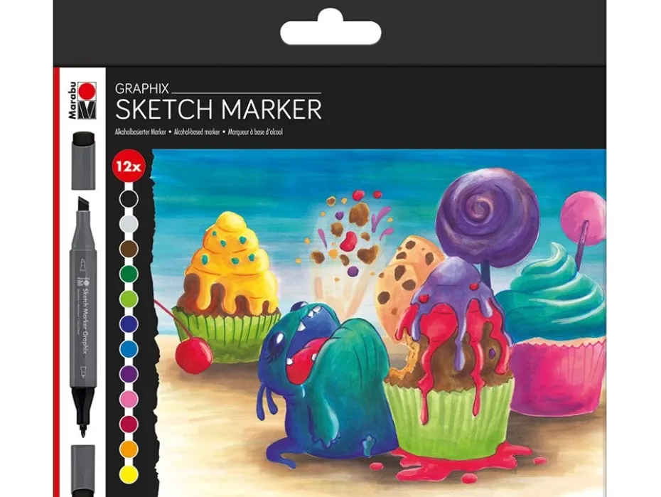 Marabu Graphix Sketch Marker – 12stk SUGARHOLIC