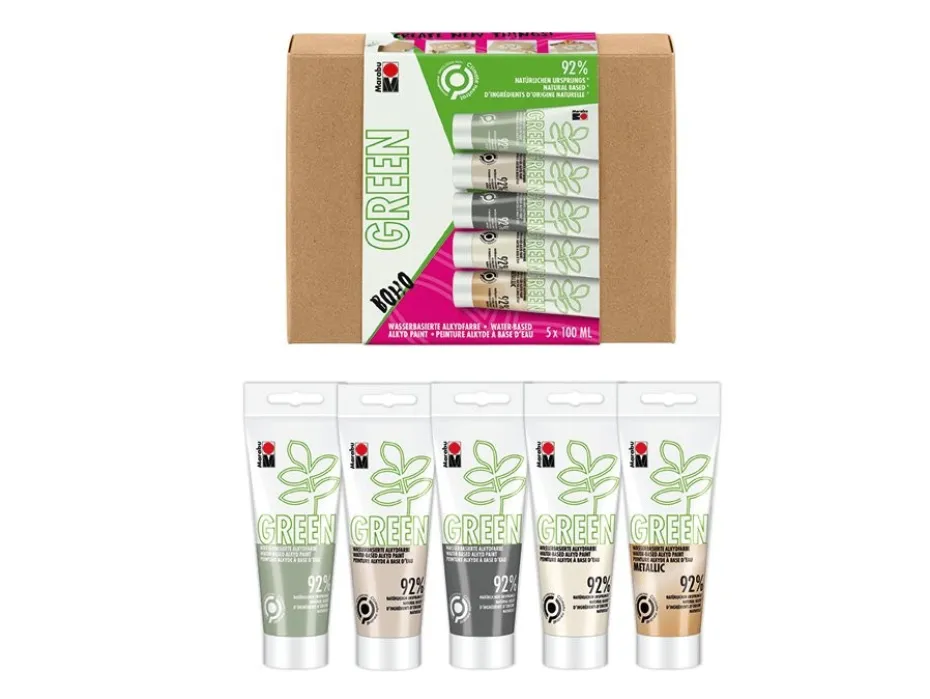 Marabu Green Alkydmaling Sett 5x100ml – Boho