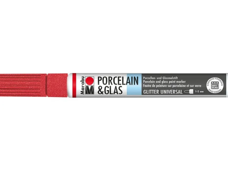 Marabu Porcelain & Glas Painter 1-2mm – 532 Glitter rød