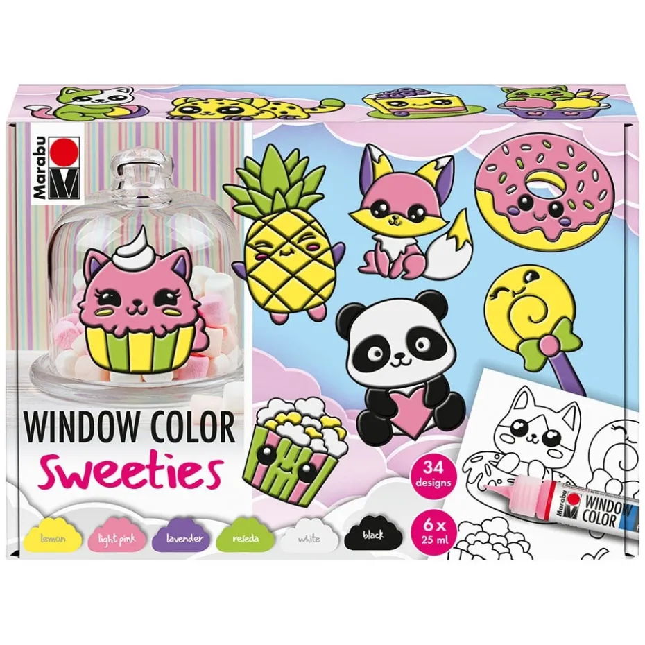 Marabu Window Color Vindusmaling 6x25ml – Sweeties