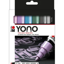 Marabu YONO Marker Sett 6stk – 1,5-3mm – PASTEL