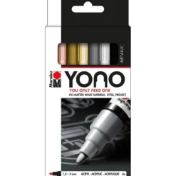 Marabu YONO Marker Sett 4stk – 1,5-3mm – METAL
