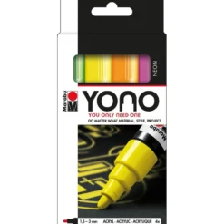 Marabu YONO Marker Sett 4stk – 1,5-3mm – NEON