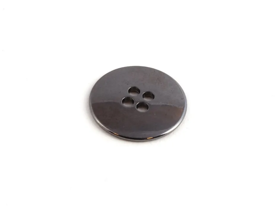Metallknapp – Rund – 4-hull 25mm – Mørk Grå