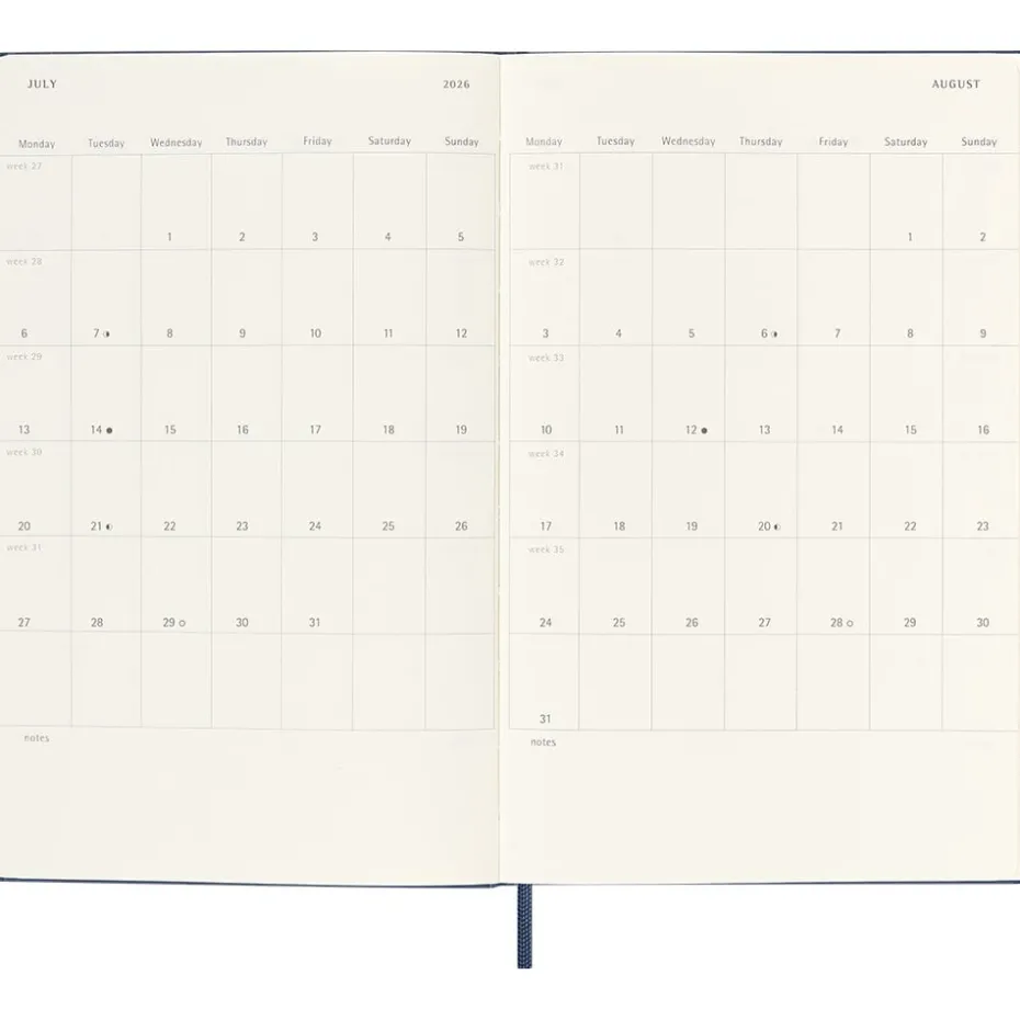 Moleskine Planner 2025/26 18m Hard L Uke Notat – Sap.Blue