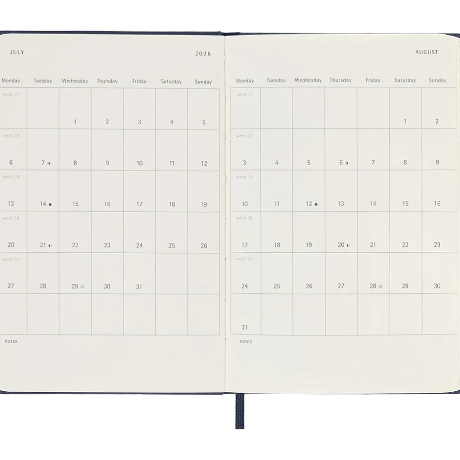 Moleskine Planner 2026 12m Hard P Uke Notat – Sap.Blue