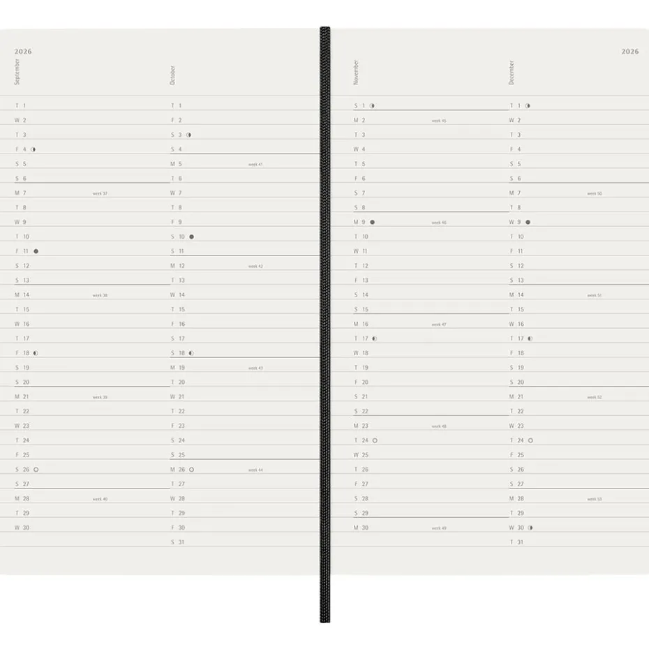 Moleskine Planner 2026 12m Soft L Måned Notat – Black