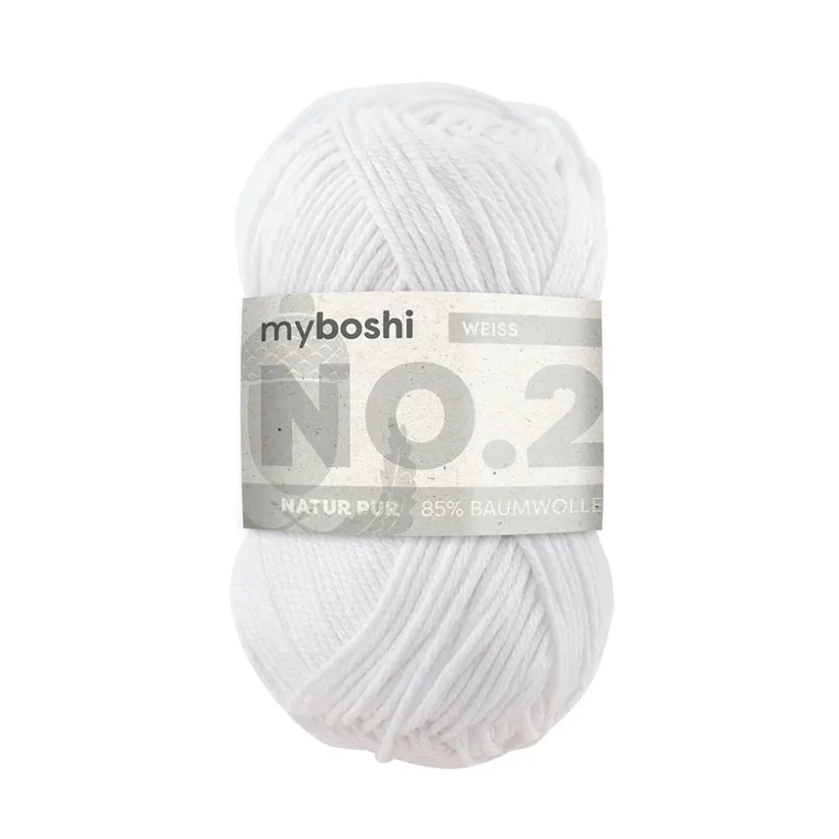 Myboshi Bomullsgarn No.2 50g – 2910 White