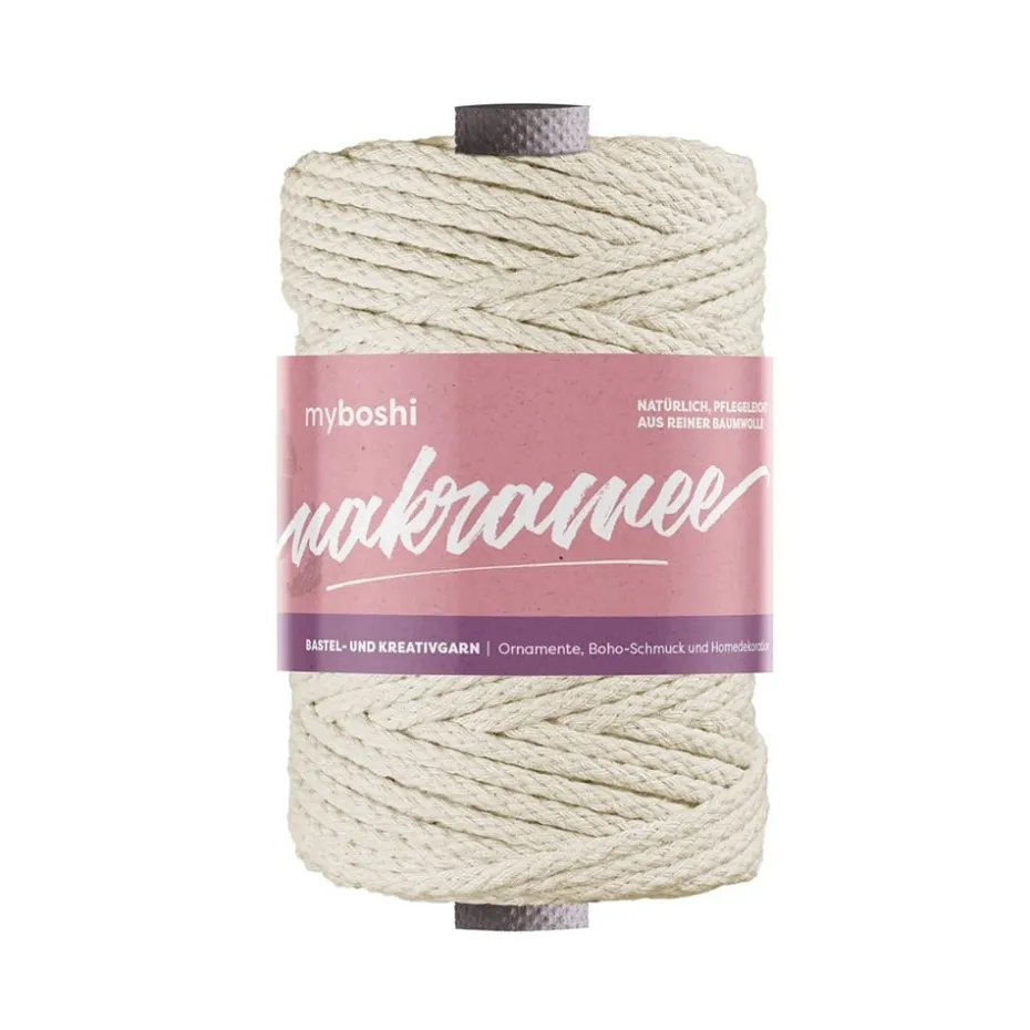 Myboshi Makramégarn Flettet 4mm 50m – Natur
