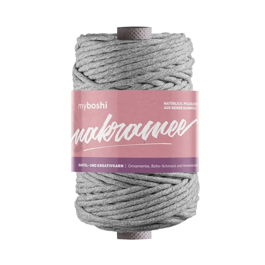 Myboshi Makramégarn Tvinnet 4mm 50m – Light Grey