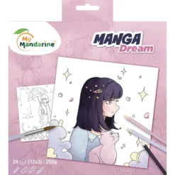 My Mandarine Fargebleggingsbok 20x20cm – Manga Dream