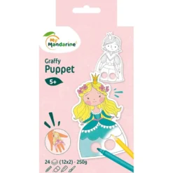 My Mandarine Graffy Puppet Fargeleggingsbok Prince/princess