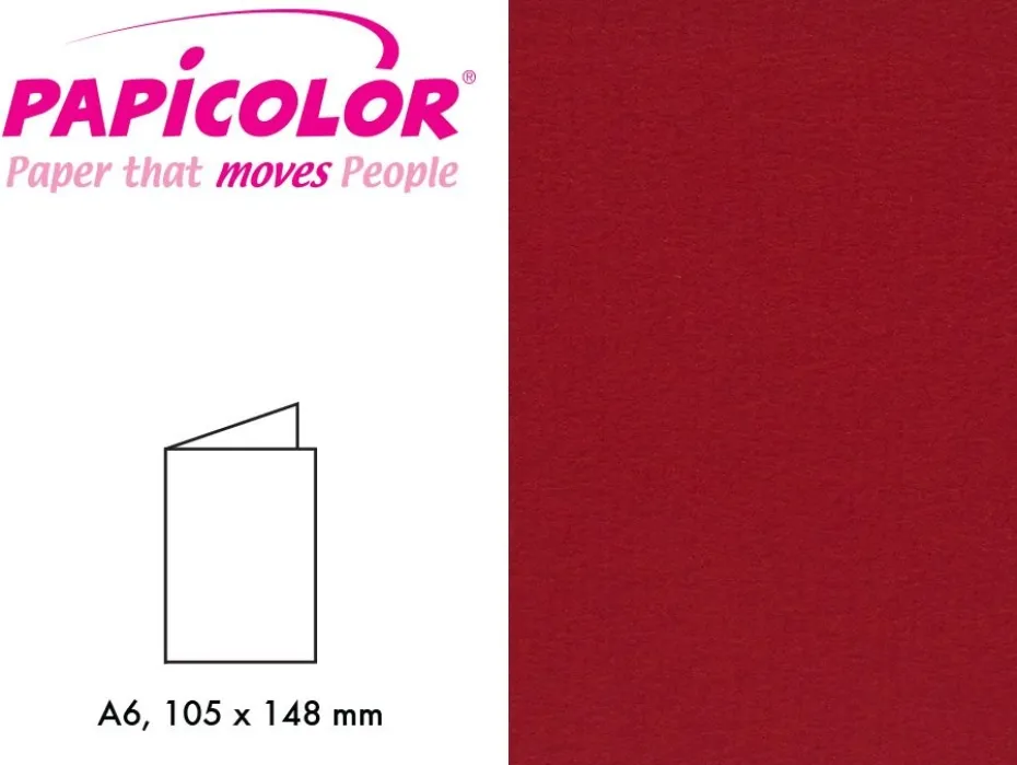 Papicolor Doble kort A6 – 943 Julerød – 6stk