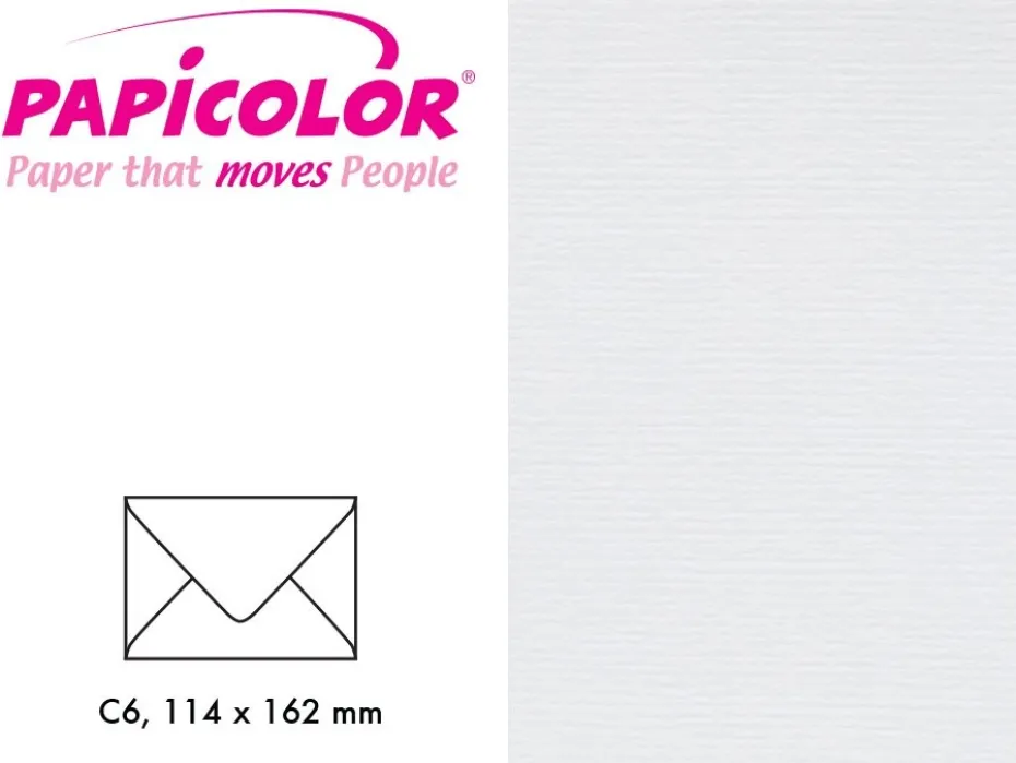Papicolor Konvolutt C6 – 930 Hvit 6stk