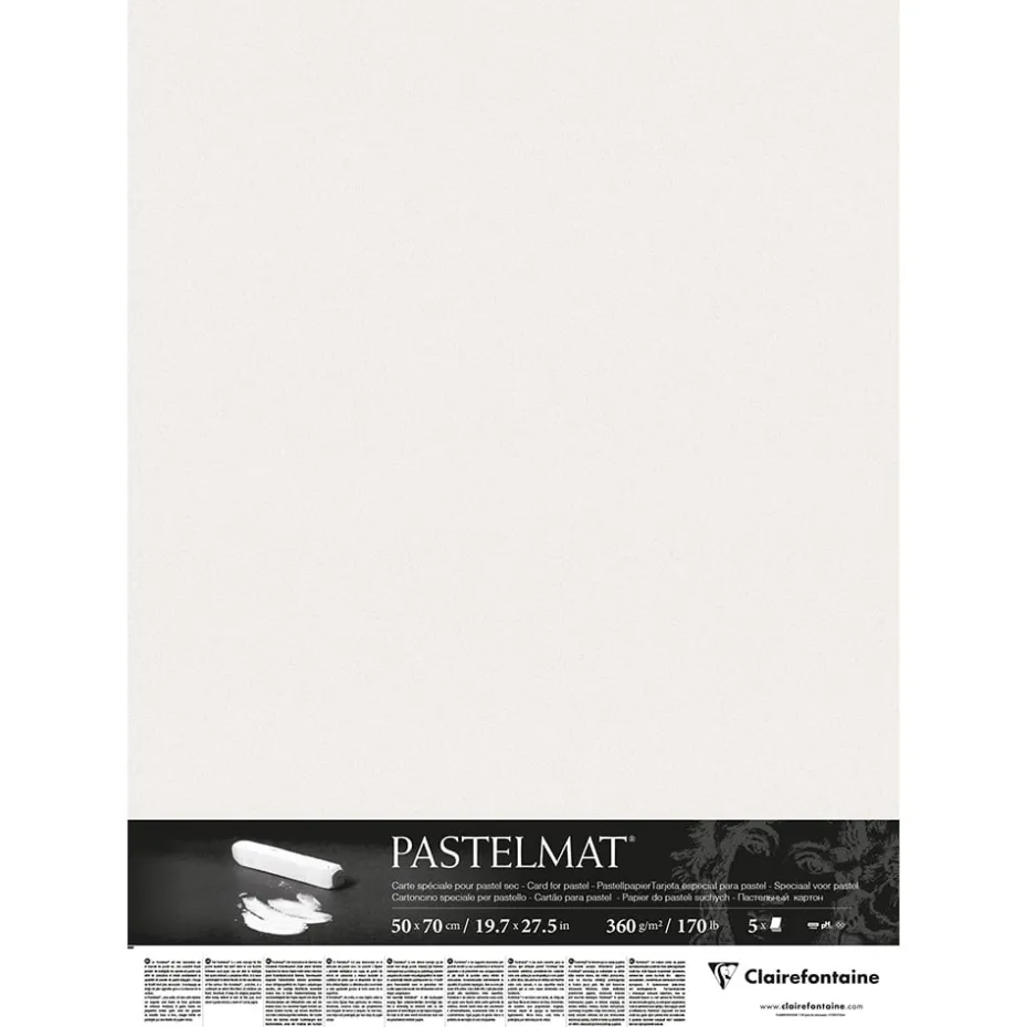 Pastelmat Pastellpapir – 50x70cm 5ark 360g – White