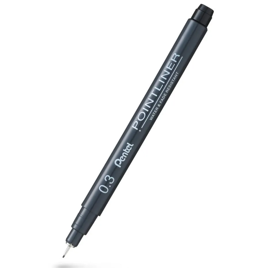 Pentel Pointliner – Sett med 5 stk Fineliner – Sort