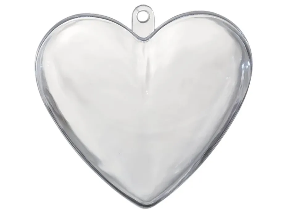 Plasthjerte transparent 5stk – 80mm