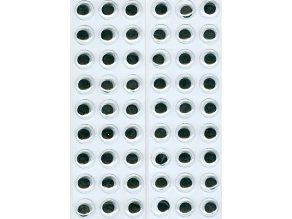 Plastøyne selvklebende – 12mm – 54stk