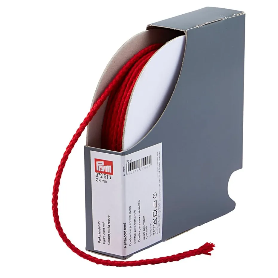 Prym Anorakksnor 4mm 25meter – Rød
