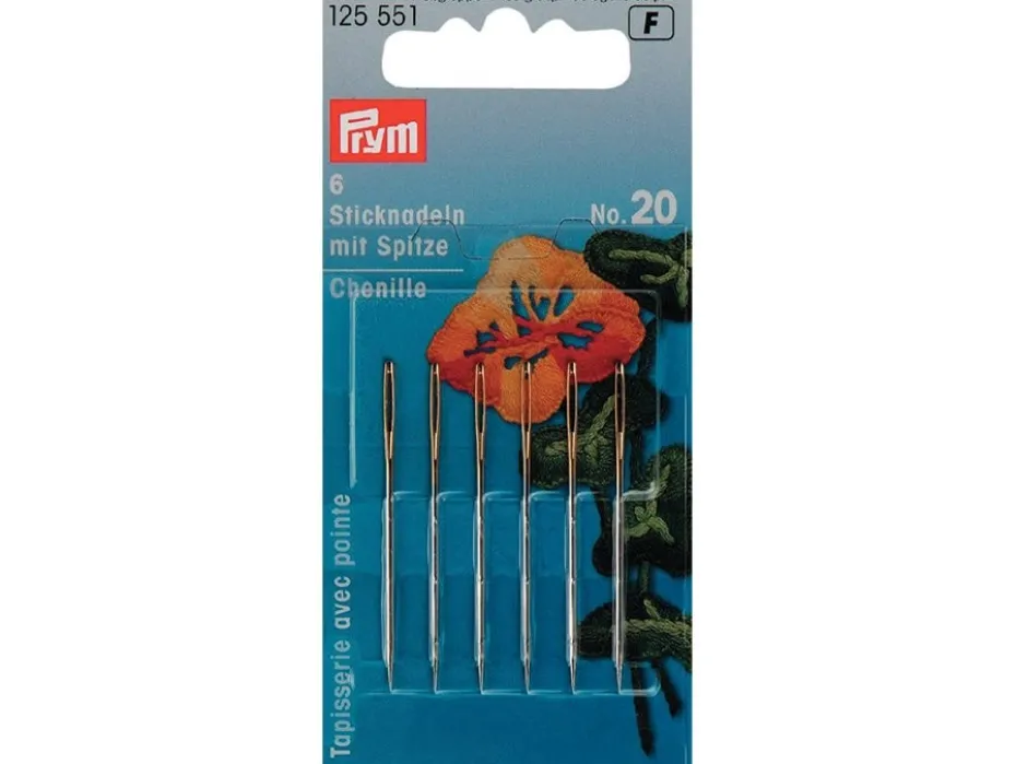Prym Broderinåler Chenille spiss 6stk – No.20 – Sølv