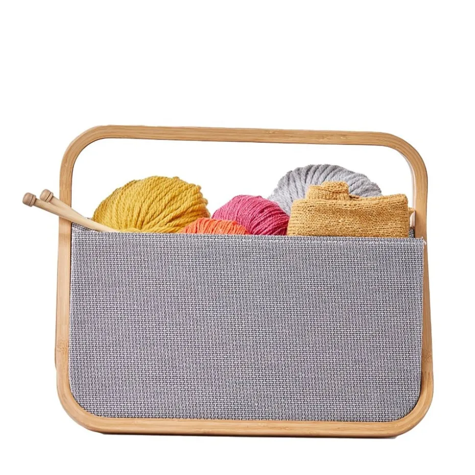 Prym Canvas & Bamboo Oppbevaringskurv – Antrasitt