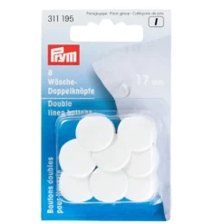 Prym Doble knapper 17mm 8stk – Hvit
