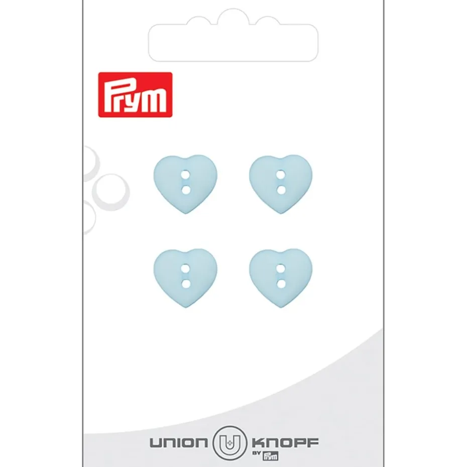 Prym Knapper 43058 – 2-hull 12mm HJERTE 641 Lys blå – 4stk