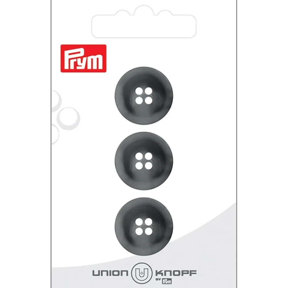 Prym Knapper 451992 – 4-hull 18mm 76 Medium grå – 3stk