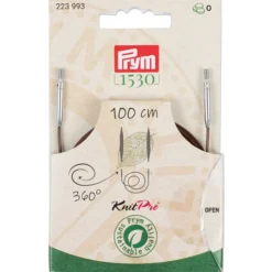 Prym 1530 Knitpro Wire rundepinne m/roterende svivel – 100cm