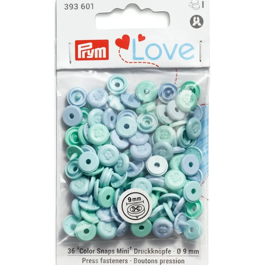 Prym Love – Color Snaps Mini 9mm 36stk – Lys blå